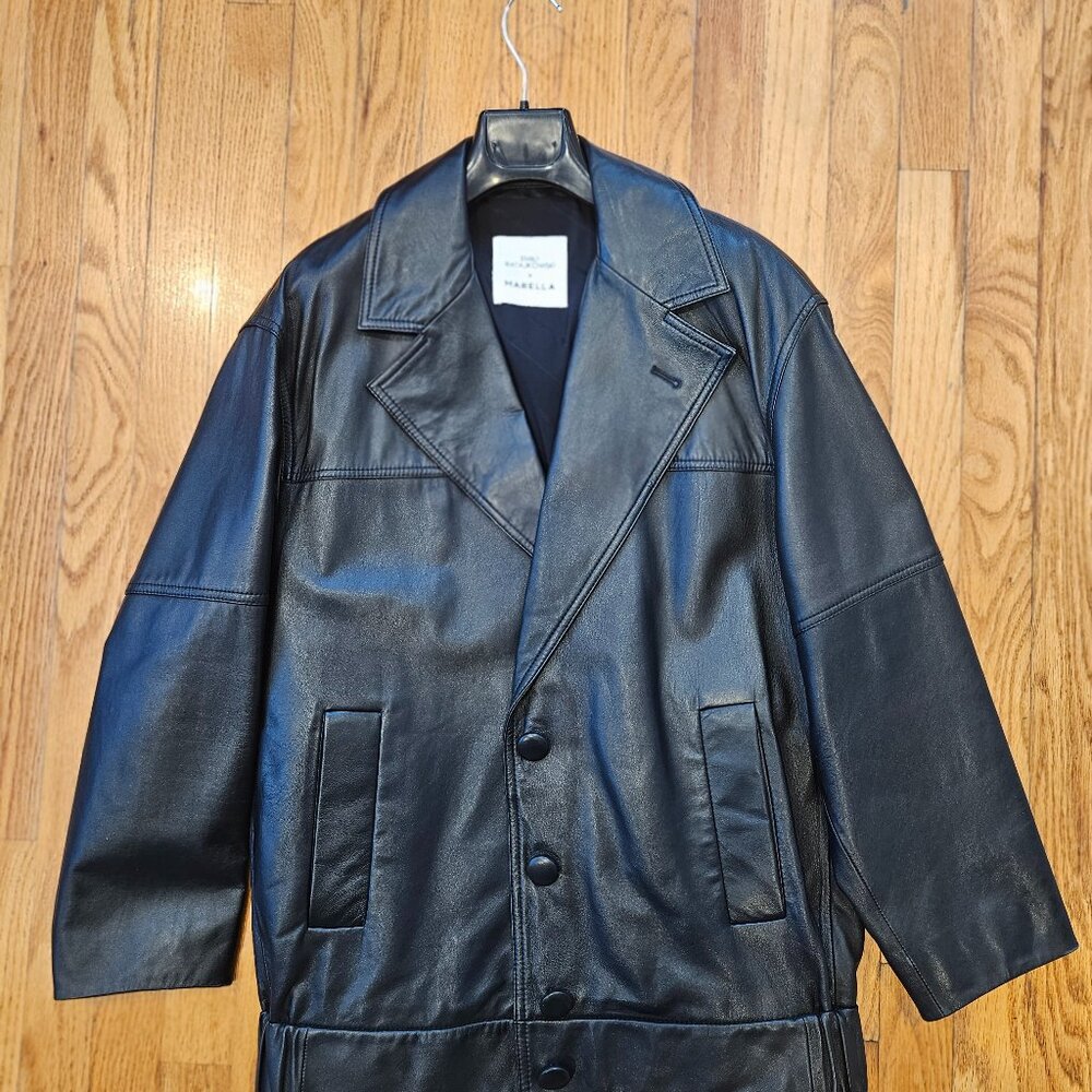 Emily Ratajkowski X Marella Bomber Leather Jacket